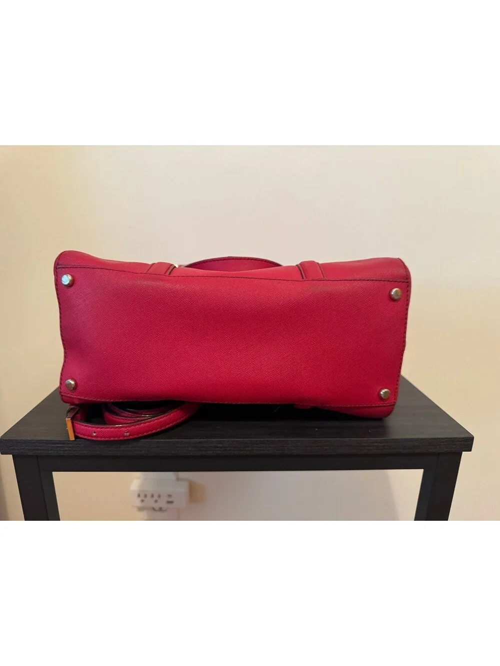 Kate Spade New York Bright Red Saffiano Leather Duffle Satchel